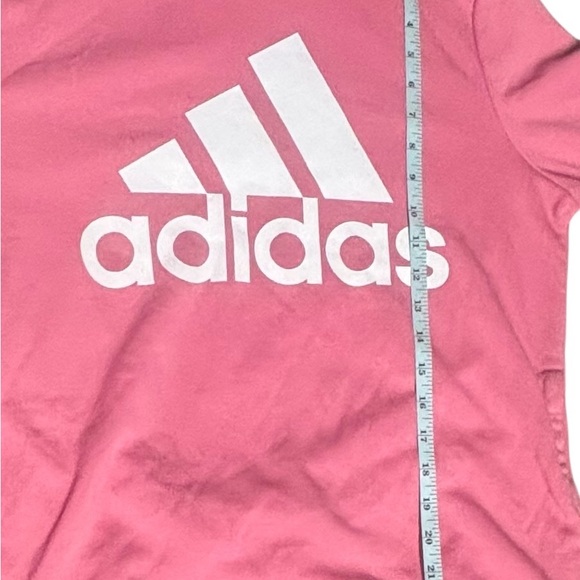 Adidas Pink Hoodie White Logo Women’s Size Medium -Size Tag Missing C Pics - Picture 4 of 4